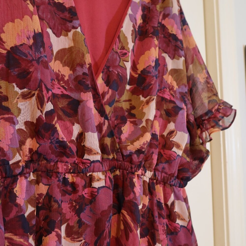 Sofia Short Sleeve Floral Peplum Blouse